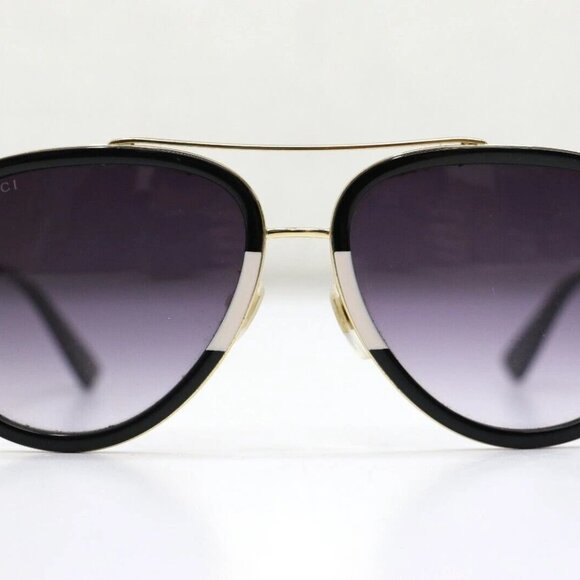 GUCCI GG062S 006 Black/White Fashion Aviator 140mm 57-17mm Sunglasses - Picture 1 of 15